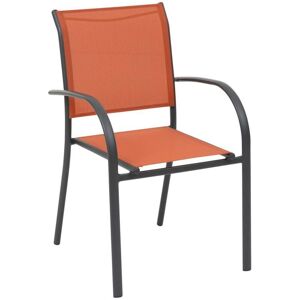 Hesperide - Sillón De Jardín Apilable Piazza De Aluminio Con Revestimiento Epoxi, Color Ámbar Y Grafito - Hespéride Hesperide - Sillón De Jardín Apilable Piazza De Aluminio Con Revestimiento Epoxi, Color Ámbar Y Grafito - Hespéride