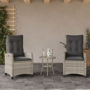 Conjunto 2 Sillas de Jardín Reclinables Gris Vidaxl - Sillas de jardín ajustables Conjunto 2 Sillas de Jardín Reclinables Gris Vidaxl - Sillas de jardín ajustables