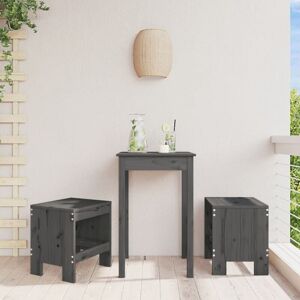 Vidaxl - Taburetes De Jardín 2 Uds Madera Maciza Pino Gris 40x36x45 Cm Vidaxl - Taburetes De Jardín 2 Uds Madera Maciza Pino Gris 40x36x45 Cm