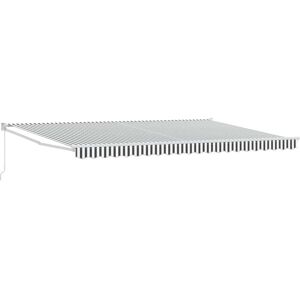 Toldo Retráctil Aluminio Y Tela Gris Antracita Y Blanco 5x3 M Vidaxl Toldo Retráctil Aluminio Y Tela Gris Antracita Y Blanco 5x3 M Vidaxl
