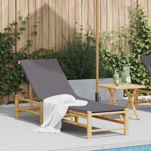 Tumbona de Bambú Vidaxl - Respaldo ajustable, cojines gruesos, cerca de la piscina Tumbona de Bambú Vidaxl - Respaldo ajustable, cojines gruesos, cerca de la piscina