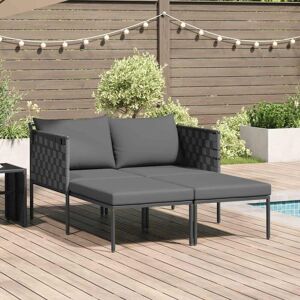 Sillón reclinable exterior con estructura de acero y cojines - Vidaxl Sillón reclinable exterior con estructura de acero y cojines - Vidaxl