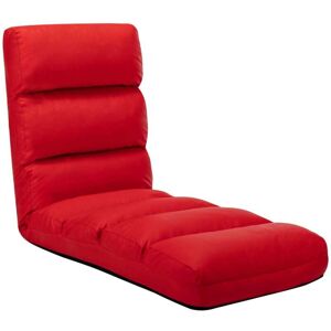vidaXL Silla de Piso Plegable de Cuero Sintético Rojo - Silla de Piso vidaXL Silla de Piso Plegable de Cuero Sintético Rojo - Silla de Piso