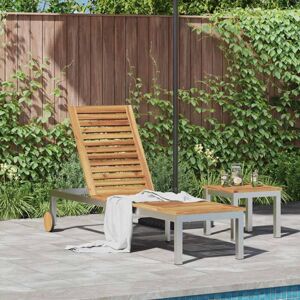 Vidaxl Madera Natural Tumbona - Muebles de jardín para exteriores Vidaxl Madera Natural Tumbona - Muebles de jardín para exteriores