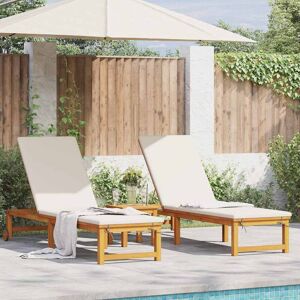 Vidaxl - Sillas de descanso - Madera de acacia - Cojines - Plegable Vidaxl - Sillas de descanso - Madera de acacia - Cojines - Plegable