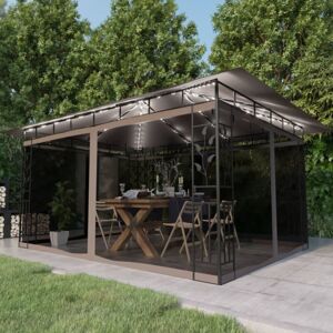 Vidaxl - Cenador Con Mosquitera Y Tira Luz Led Taupé 4x3x2,73m 180 G/m² Vidaxl - Cenador Con Mosquitera Y Tira Luz Led Taupé 4x3x2,73m 180 G/m²