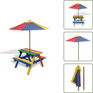 YOUTHUP Juego De Picnic - Vidaxl Mesa De Picnic Y Bancos De Niños Y Sombrilla Madera Multicolor - Mesa De Picnic Para Niños YOUTHUP Juego De Picnic - Vidaxl Mesa De Picnic Y Bancos De Niños Y Sombrilla Madera Multicolor - Mesa De Picnic Para Niños