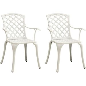 Sillas de jardín 2 unidades aluminio fundido blanco vidaXL - Sillas de jardín Sillas de jardín 2 unidades aluminio fundido blanco vidaXL - Sillas de jardín
