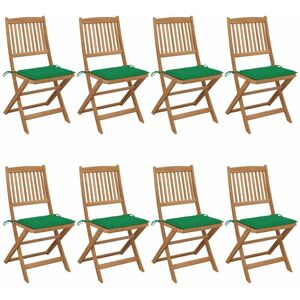 VIDAXL Sillas De Jardín Plegables 8 Pc Con Almohadillas Masivas VIDAXL Sillas De Jardín Plegables 8 Pc Con Almohadillas Masivas