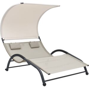 Tumbona Doble Con Toldo Textilene Color Crema Vidaxl Tumbona Doble Con Toldo Textilene Color Crema Vidaxl
