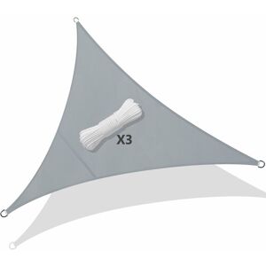 Vounot - Toldo Vela De Sombra Triangular 3x3x3m, Toldo Parasol Terraza Impermeable, Con Cuerdas, Gris Vounot - Toldo Vela De Sombra Triangular 3x3x3m, Toldo Parasol Terraza Impermeable, Con Cuerdas, Gris