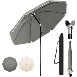 Woltu - Sombrilla De Jardín Redonda De 1,95 M Con Función Basculante Y Altura Regulable Gris Oscuro Woltu - Sombrilla De Jardín Redonda De 1,95 M Con Función Basculante Y Altura Regulable Gris Oscuro