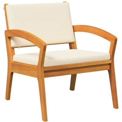 vidaXL Blanco Crema, Sofá de Madera de Acacia Maciza para Exteriores - Sofá Exterior vidaXL Blanco Crema, Sofá de Madera de Acacia Maciza para Exteriores - Sofá Exterior