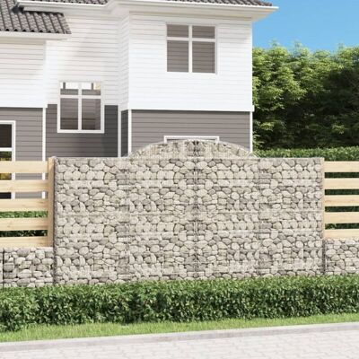 vidaXL Cestas de gaviones en arco 20 pcs - Muro decorativo de jardín vidaXL Cestas de gaviones en arco 20 pcs - Muro decorativo de jardín