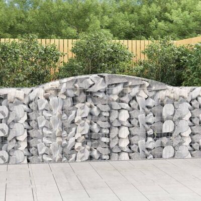 VidaXL Cestas de gaviones arqueadas - 9 pzs - 400x50x100/120 cm VidaXL Cestas de gaviones arqueadas - 9 pzs - 400x50x100/120 cm