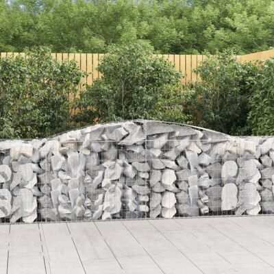 vidaxl Cestas de gaviones arcos 4 uds 400x50x80/100 cm Hierro galvanizado - Muro de gaviones vidaxl Cestas de gaviones arcos 4 uds 400x50x80/100 cm Hierro galvanizado - Muro de gaviones