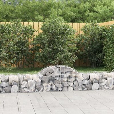 vidaXL Cestas de gaviones arqueadas - 18 uds, 200x50x40/60 cm, Hierro galvanizado vidaXL Cestas de gaviones arqueadas - 18 uds, 200x50x40/60 cm, Hierro galvanizado