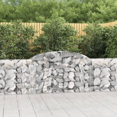 vidaXL Cestas de gaviones en arco 4 uds 300x30x80/100 cm - Decoración de jardín vidaXL Cestas de gaviones en arco 4 uds 300x30x80/100 cm - Decoración de jardín