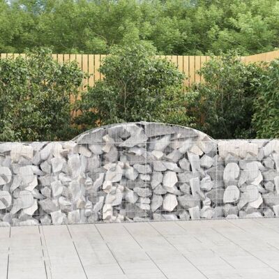 Jardín vidaXL Cestas de gaviones arqueadas 8 pzs 300x30x80/100 cm - Cestas de gaviones Jardín vidaXL Cestas de gaviones arqueadas 8 pzs 300x30x80/100 cm - Cestas de gaviones
