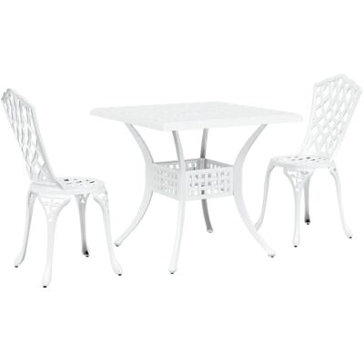 Conjunto de Jardín de Aluminio Fundido Blanco de Vidaxl - Muebles de Exterior Conjunto de Jardín de Aluminio Fundido Blanco de Vidaxl - Muebles de Exterior