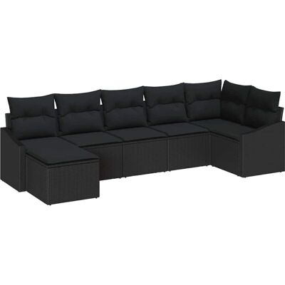 Conjunto de comedor de jardín de 7 piezas con cojines Conjunto de comedor de jardín de 7 piezas con cojines