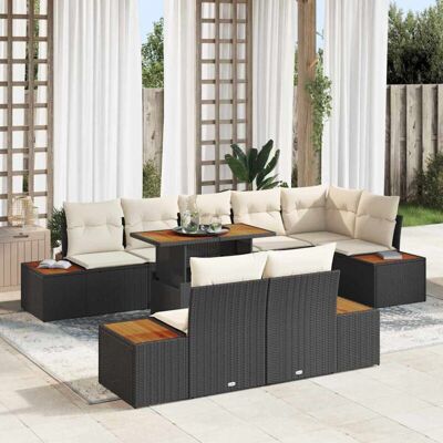 Conjunto de comedor de jardín beige - 9 piezas, para 8 personas Conjunto de comedor de jardín beige - 9 piezas, para 8 personas