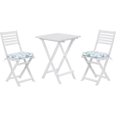 Conjunto de bistró blanco FIJI de Beliani con cojines - Conjunto de bistró Conjunto de bistró blanco FIJI de Beliani con cojines - Conjunto de bistró