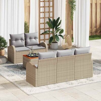 Conjunto de Sofá de Jardín VidaXL 6 Piezas Muebles Exteriores Modernos Conjunto de Sofá de Jardín VidaXL 6 Piezas Muebles Exteriores Modernos