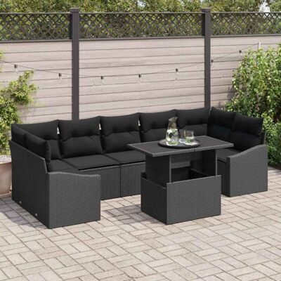 Conjunto de Sofá de Jardín Negro - Conjunto de Sofá de Jardín Conjunto de Sofá de Jardín Negro - Conjunto de Sofá de Jardín