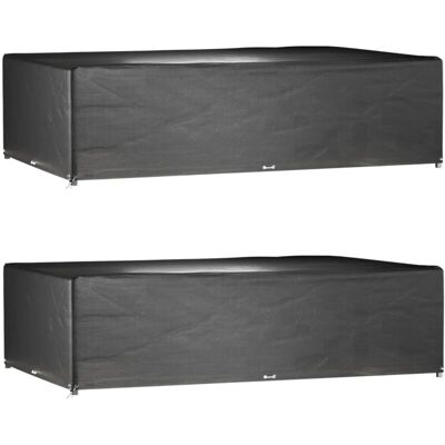 Fundas para Muebles de Jardín vidaXL 2 piezas - Rectangular Negro Fundas para Muebles de Jardín vidaXL 2 piezas - Rectangular Negro