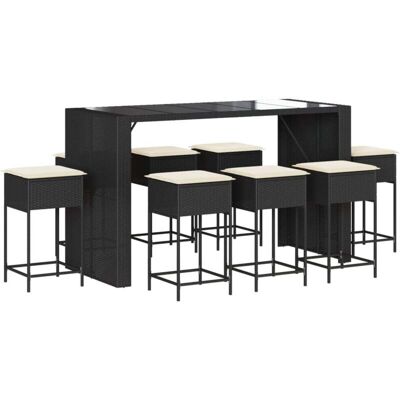 Conjunto de bar de jardín con cojines - Muebles de exterior vidaXL Conjunto de bar de jardín con cojines - Muebles de exterior vidaXL