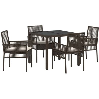Conjunto de Comedor de Jardín de 5 Piezas - Moderno, Resistente a la Intemperie, para 4 Conjunto de Comedor de Jardín de 5 Piezas - Moderno, Resistente a la Intemperie, para 4
