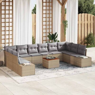 Conjunto de Sofá de Jardín Beige 11 pzs - Muebles de Jardín Conjunto de Sofá de Jardín Beige 11 pzs - Muebles de Jardín