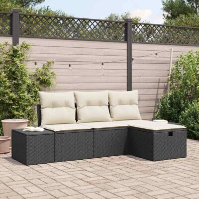 Conjunto de Sofá de Jardín VidaXL - Ratán Sintético Modern, Cojines Resistentes a la Intemperie - Para 4 Conjunto de Sofá de Jardín VidaXL - Ratán Sintético Modern, Cojines Resistentes a la Intemperie - Para 4