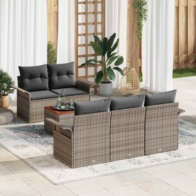 Conjunto de Sofás de Jardín Vidaxl - 6 Plazas con Cojines - Muebles de Jardín Conjunto de Sofás de Jardín Vidaxl - 6 Plazas con Cojines - Muebles de Jardín