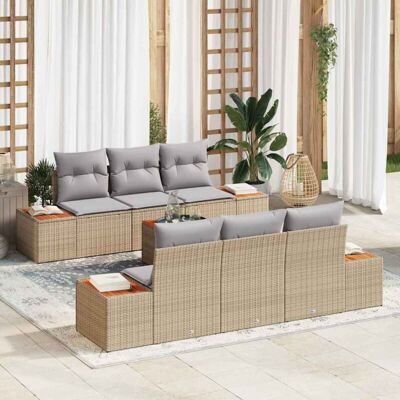 Marca Modelo Sofá de Jardín Rectangular Beige Marca Modelo Sofá de Jardín Rectangular Beige