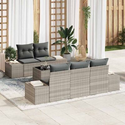 Conjunto de Sofá de Jardín Modular Gris Claro Conjunto de Sofá de Jardín Modular Gris Claro