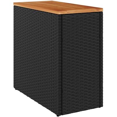 Mesa Auxiliar Jardín Tapa Madera Ratán Pe Negro 58x27,5x55 Cm Vidaxl Mesa Auxiliar Jardín Tapa Madera Ratán Pe Negro 58x27,5x55 Cm Vidaxl