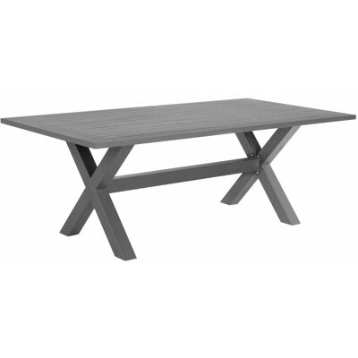 Beliani Mesa de Jardín Gris de Aluminio - Rectangular - 200x105cm Beliani Mesa de Jardín Gris de Aluminio - Rectangular - 200x105cm