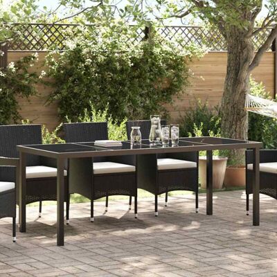 Vidaxl - 200x80x73 cm - Negra - Vidrio templado Mesa de jardín Vidaxl - 200x80x73 cm - Negra - Vidrio templado Mesa de jardín