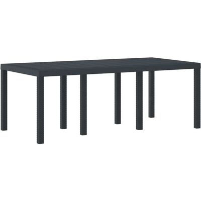 Mesa de Jardín Vidaxl - 200x100x73 cm, Gris Antracita, Resistente a la Intemperie Mesa de Jardín Vidaxl - 200x100x73 cm, Gris Antracita, Resistente a la Intemperie