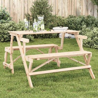 Mesa De Picnic Bancos 2 En 1 Convertible Madera Maciza Abeto Vidaxl Mesa De Picnic Bancos 2 En 1 Convertible Madera Maciza Abeto Vidaxl