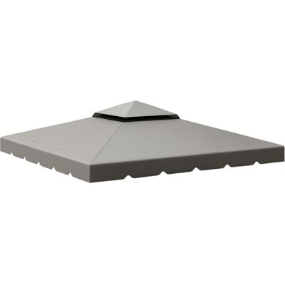 Techo De Repuesto Para Cenador 3x3 M Cubierta De Repuesto Con Techo Doble Con 8 Orificios De Drenaje Para Pabellón Gazebo Gris Claro - Outsunny Techo De Repuesto Para Cenador 3x3 M Cubierta De Repuesto Con Techo Doble Con 8 Orificios De Drenaje Para Pabellón Gazebo Gris Claro - Outsunny