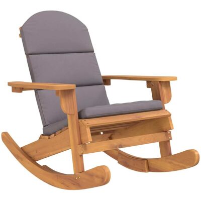 Silla mecedora de madera de acacia vidaXL con cojines - Silla mecedora Silla mecedora de madera de acacia vidaXL con cojines - Silla mecedora