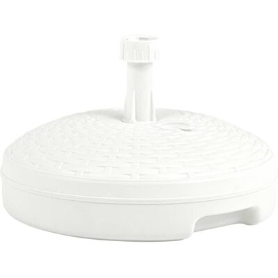 vidaXL Base de sombrilla rellenable arena/agua plástico blanco - Base de parasol vidaXL Base de sombrilla rellenable arena/agua plástico blanco - Base de parasol
