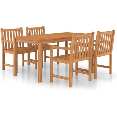 HELLOSHOP26 Juego De Comedor De Jardín Muebles De Exterior 5 Piezas Madera Maciza De Teca 020013762 HELLOSHOP26 Juego De Comedor De Jardín Muebles De Exterior 5 Piezas Madera Maciza De Teca 020013762