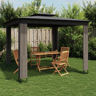 vidaXL Cenador de acero gris antracita 2,94x2,94 m vidaXL Cenador de acero gris antracita 2,94x2,94 m