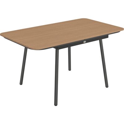 JHY DESIGN Mesa De Jardín De 140 X 80 Cm Para 6 Personas, Mesa De Comedor Exterior Resistente A La Corrosión Con Tablero De Wpc, Patas Ajustables, Teca. JHY DESIGN Mesa De Jardín De 140 X 80 Cm Para 6 Personas, Mesa De Comedor Exterior Resistente A La Corrosión Con Tablero De Wpc, Patas Ajustables, Teca.