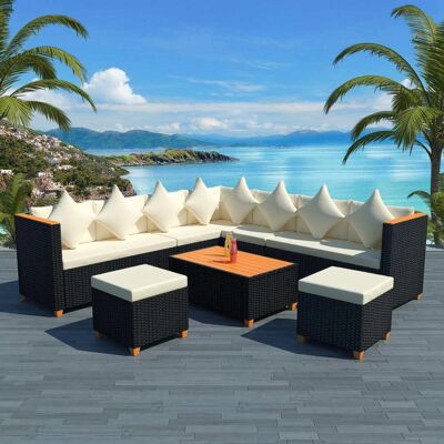 Set de Sofás de Jardín MAISONCHIC 7 piezas con Cojines - Muebles de Exterior Set de Sofás de Jardín MAISONCHIC 7 piezas con Cojines - Muebles de Exterior