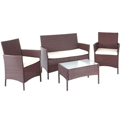 Decoshop26 - MDJ04146 - Poly-rotin - Conjunto de jardín Decoshop26 - MDJ04146 - Poly-rotin - Conjunto de jardín